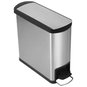 Pro-Kleen Kitchen Toilet Bin 16L With Inner Bucket, Smudge Resistant Brushed Stainless Steel With Soft-Close Lid