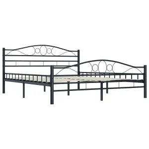 Berkfield Bed Frame Black Steel 180x200 cm 6FT Super King