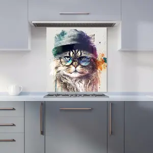 Siberian Cat Face Splashart Premium Glass Kitchen Splashback W700mm x H750mm