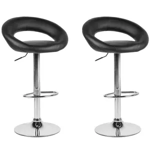 Cartwright Height Adjustable Swivel Bar Stool (Set of 2) Black