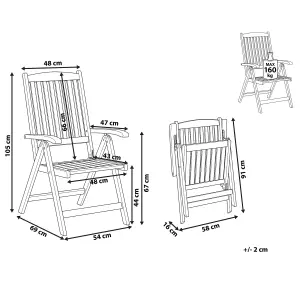 Garden Chair TOSCANA Acacia Wood Dark Wood