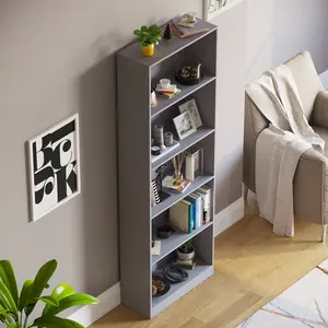 Ronald Bookcase Grey / 175 cm H x 60 cm W