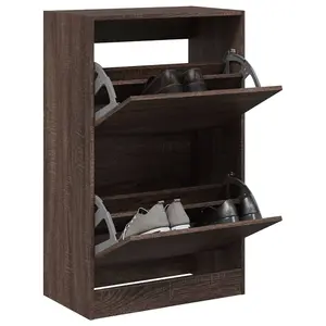 Shoe Cabinet Brown Oak 60x34x96.5 cm Engineered Wood