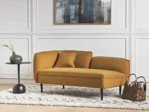 Left Hand Boucle Chaise Lounge Mustard CHEVANNES