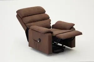 Blair Electric Recliner Lift And Tilt Riser Armchair Air Leather, Brown