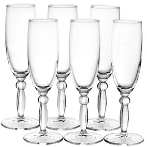 Queensway Home & Dining 175ml 6Pcs Champagne Drinking Flutes Stemmed Cocktail Glasses Dinner Party