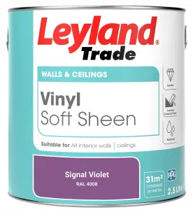 Leyland Trade Vinyl Soft Sheen Walls & Ceilings Emulsion Paint Signal Violet (RAL 4008) - 2.5L