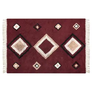 Cotton Area Rug 140 x 200 cm Red SIIRT