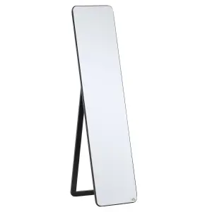 HOMCOM Full Length Mirror Free Standing or Wall Mount Dressing Bedroom Black