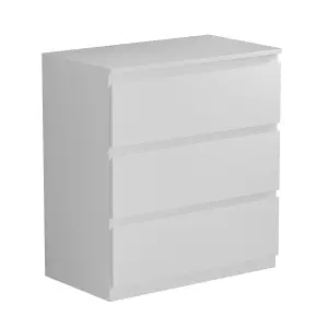 Vida Designs Denver White 3 Drawer Chest (H)775mm (W)700mm (D)400mm