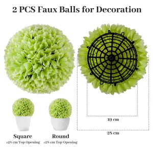 COSTWAY 2 PCS Artificial Plant Decoration Indoor Outdoor 28cm Decorative Balls