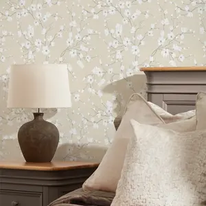 Spring Blossom Wallpaper In Cream