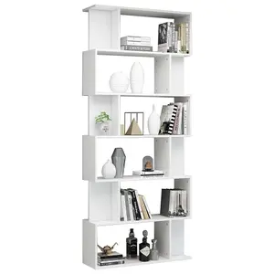 Berkfield Book Cabinet/Room Divider High Gloss White 80x24x192 cm Engineered Wood