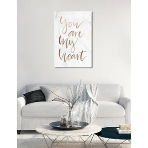 You Are My Heart Rose Gold - Wrapped Canvas Print 152cm H x 102cm W x 5cm D