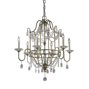 Luminosa Gianna 6 Light Chandelier Silver Finish, E14