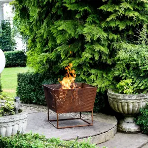 Outdoor Norfolk Firebowl Rust Iron H44.5cm W52Cm