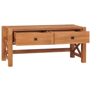 Berkfield Desk with 2 Drawers 100x40x45 cm Recycled Teak Wood