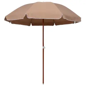 Berkfield Parasol with Steel Pole 240 cm Taupe