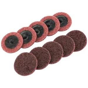 Draper  Polycarbide Abrasive Pads, 50mm, Medium (Pack of 10) 75623