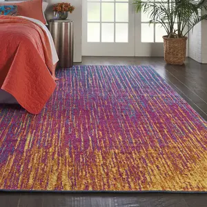 MultiColoured Luxurious Modern Abstract Dining Room Rug-160cm X 221cm