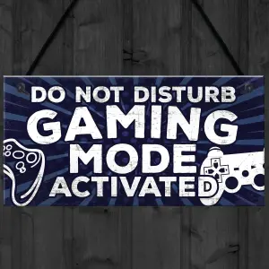 Red Ocean Novelty Gaming Do Not Disturb Bedroom Door Sign Birthday Christmas Gamer Gift For Brother Son Dad Him