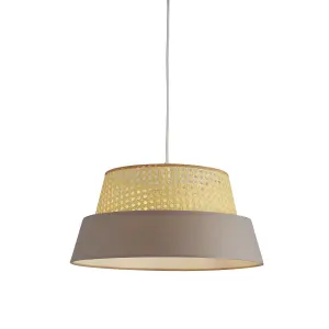 Lighting Collection Mallaig Rattan And Linen Shade Grey