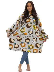 Friends Group Wearable Hooded Fleece Blanket - Adult Large