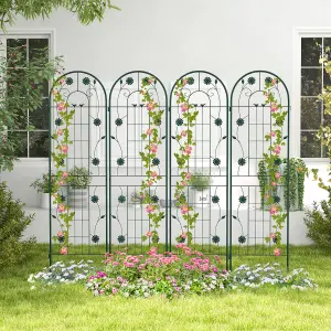 Costway 4 Pack 180 x 50cm Garden Trellis Rustproof Metal Fencing Barrier