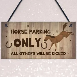 Red Ocean Horse Sign Funny Sign For Stables Signs About Horses Beware Horses Sign Gift