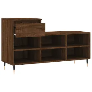 Berkfield Shoe Cabinet Brown Oak 102x36x60 cm Engineered Wood