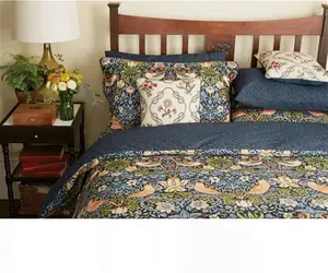 Morris & Co. Strawberry Thief Cotton Bedding, Blue