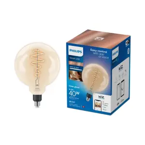 PHILIPS WIZ EXTRA LARGE LIGHT BULB G200 TUNABLE WARM TO COOL WHITE LED 6.7W ES E27 ALEXA APP GOOGLE CONTROL