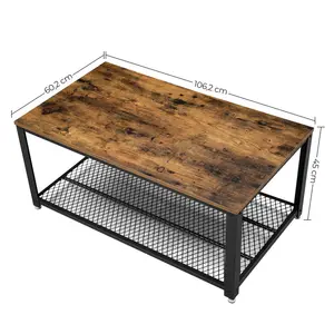 Aplington Coffee Table Rustic Brown Top/Black Base