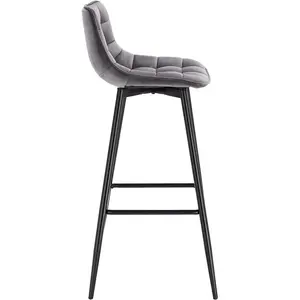 64 cm bar chair Heyman (Set of 2) Dark Grey