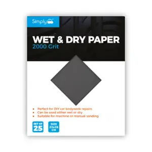 Simply 2000 Grit Wet and Dry Sand Paper 25 Pack