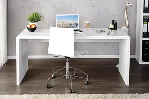 Furniturebox UK Enzo White High Gloss Computer Office Desk