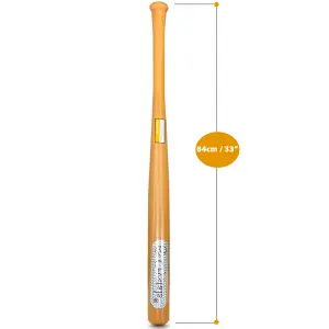 33" Top Quality Heavy Duty Wooden Baseball Rounders Lightweight Softball Bat