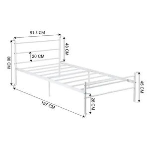 Djuna Bed Frame White / Single (3')