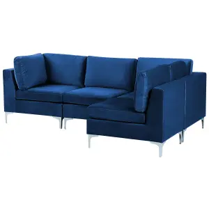 Corner Sofa EVJA Navy Blue Velvet Left Hand