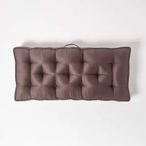 Homescapes Chocolate Faux Suede 2 Seater Booster Cushion