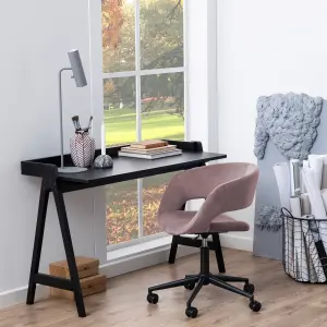 Miso Office Desk in Matt Black lacquered