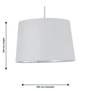 First Choice Lighting Set of 2 Zoey White with Silver Inner Easy Fit Pendant or Lamp Shades