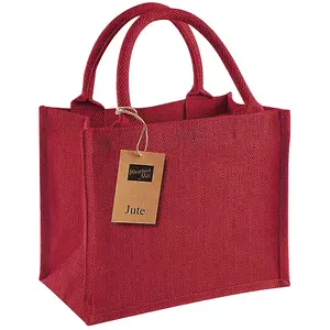 Westford Mill Jute Mini Gift Bag Red (One Size)