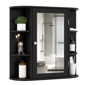 Costway 3 Tier Mirrored Bathroom Cabinet Wall Mount Storage Cupboard W/ Display Shelves