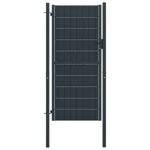 Berkfield Fence Gate PVC and Steel 100x204 cm Anthracite