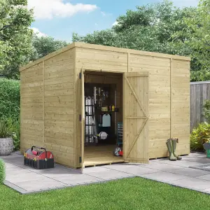 BillyOh Switch Tongue and Groove Pent Wooden Shed - 10x8 Windowless - 15mm Thickness