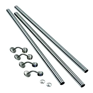 Rothley Polished Stainless steel Handrail kit, (L)3.6m