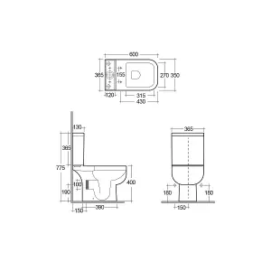 RAK Series 600 Cloakroom Suite Inc 400mm Basin