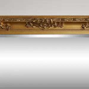 Wall Mirror Grand Louis Rectangular Shape with Antique Gold Frame- H 180cmxW 90cmxD 6.5cm for Hanging in Living Room, Bedroom