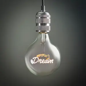 ValueLights Vintage Style 2w LED ES E27 Edison Screw Word Script Dream Design Clear Light Bulb - Dream